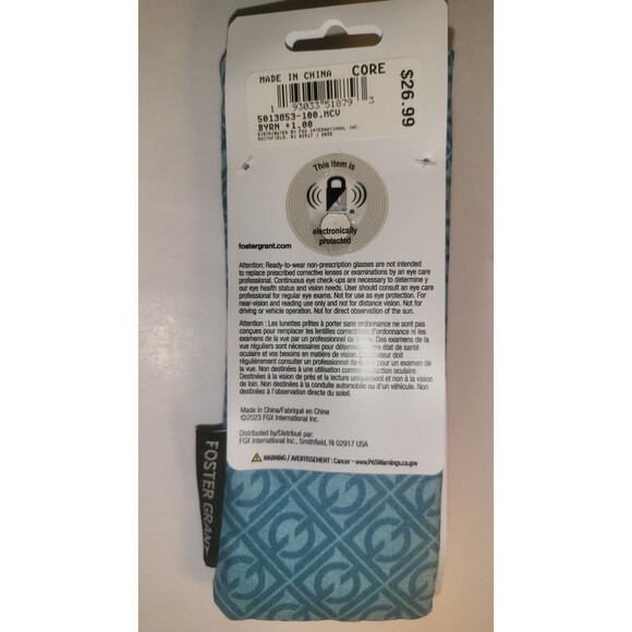 Magnivision by Foster Grant Reading Glasses with Case 1.00 Mag NWT Teal - Picture 3 of 3